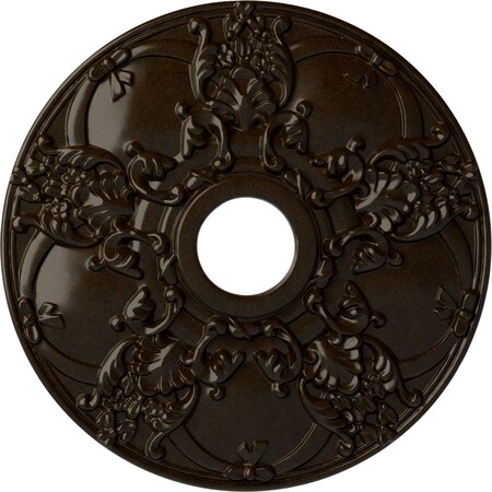 Ekena Millwork Norwich Ceiling Medallion (Fits Canopies up to 4 1/2"), 18"OD x 3 1/2"ID x 1 3/8"P, Bronze CM18NOBZS
